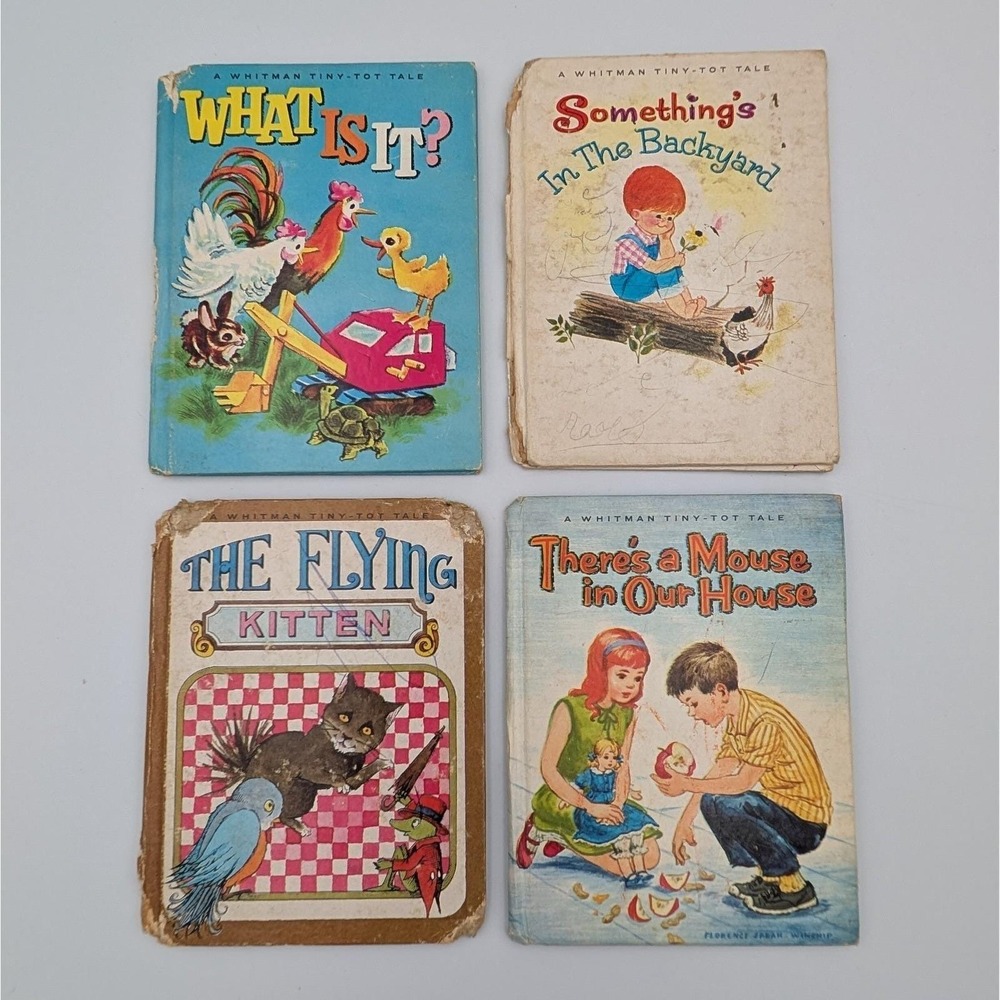 Vintage Whitman Tiny Tot Tales Childrens Books Lot of 4 Junk Journal Ephemera